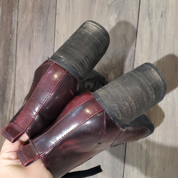 Steve Madden Womens Burgundy Andie Lace Up Y2K Chunky boots shoes sz 8 - Picture 6 of 12
